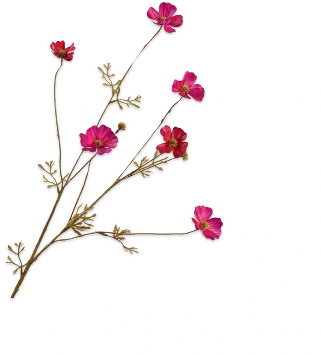 Silk-ka Kunstbloem-Zijden Bloem Cosmos Tak "Real Touch" Roze-Paars 77 cm Per 2 Stuks