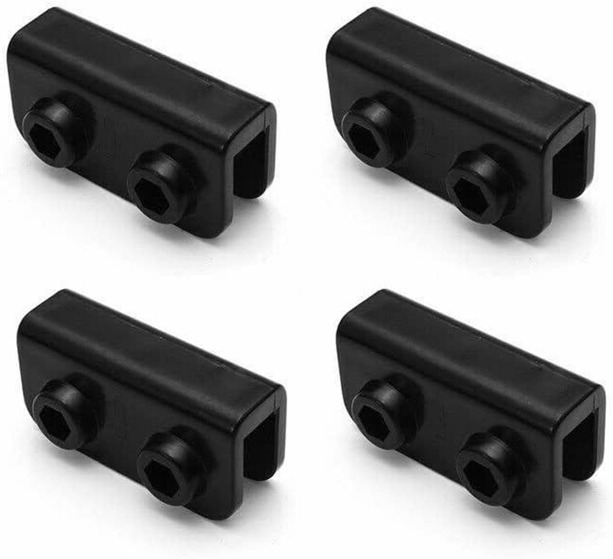 Tent Connector Set - Gazebo Beugel - Tent Reparatie - Roestbestendig Materiaal - 6 x 1.9 x 1.3 cm - Zwart