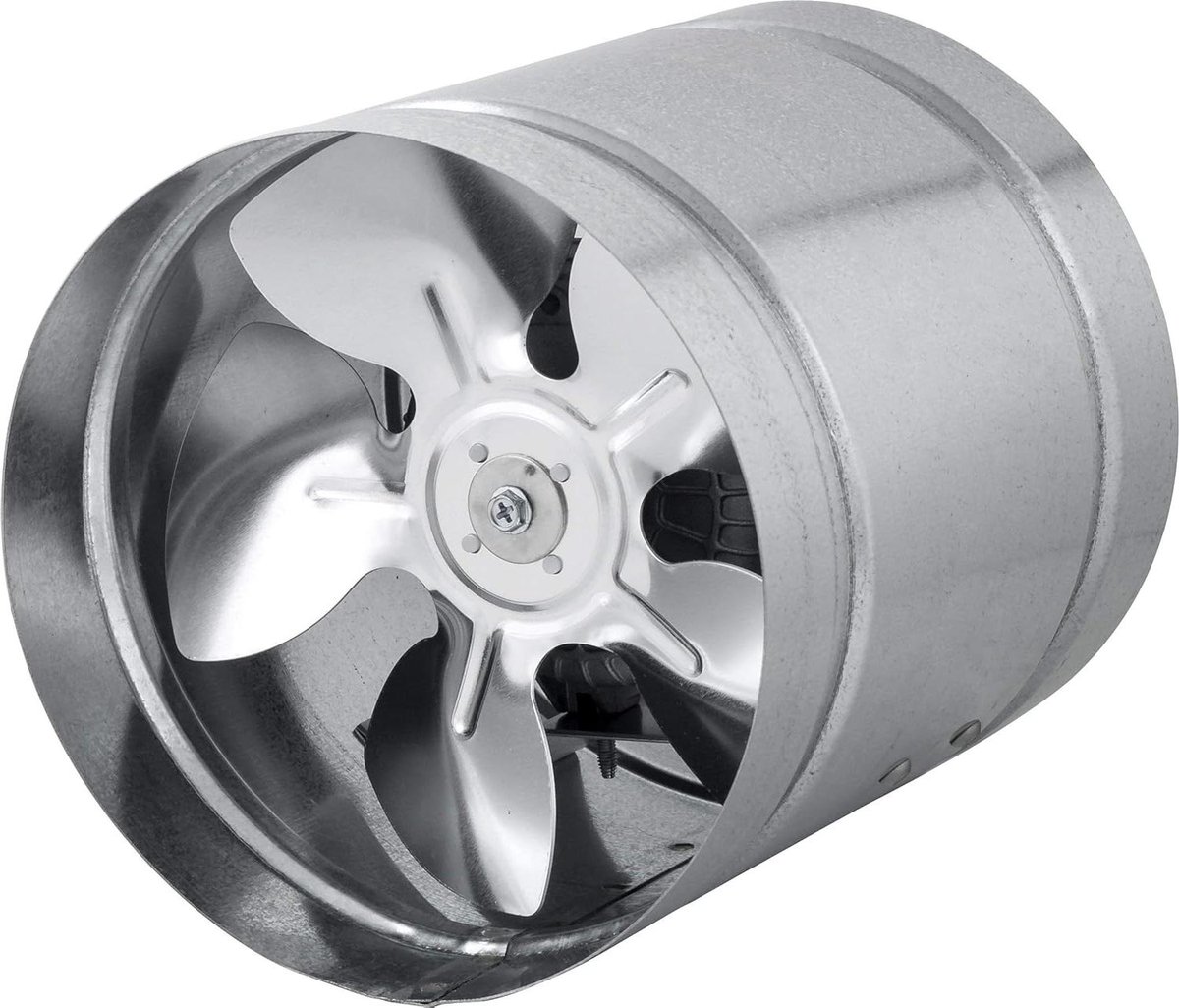 Axiale Buisventilator - Kanaalventilator Afzuiger - Luchtcirculatie Verbeteren - Continue Gebruik Motor - 150 mm - Verzinkt Staal