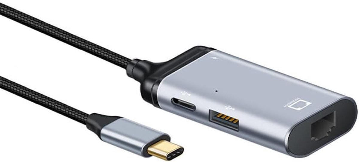 Gigabit Ethernet Adapter USB-C naar LAN met USB Type-C PD Power Delivery