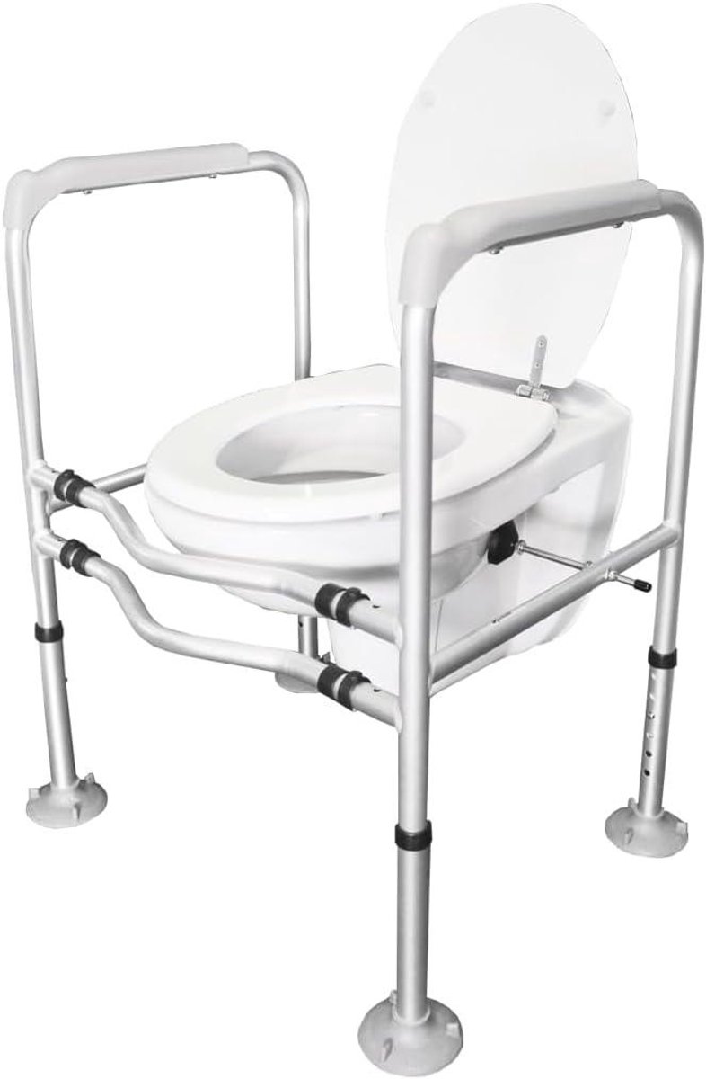 Toilet Armleuningen - Steunbeugels Toilet - Veilig Opstaan - Verstelbaar Frame - Tot 125 kg - Wit