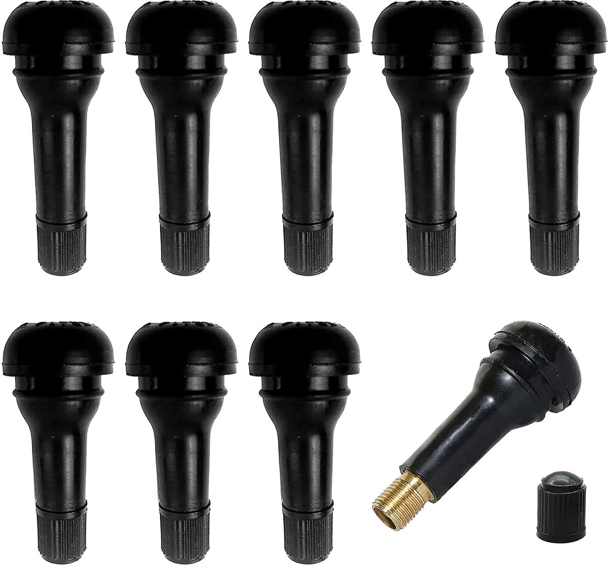 10 stuks Snap-In rubberen ventielen, rubber ventielen TR413 TR414 bandventielen wielventielen auto rubberen ventielen autoventielen universeel personenauto Snap-in bandventielen professioneel