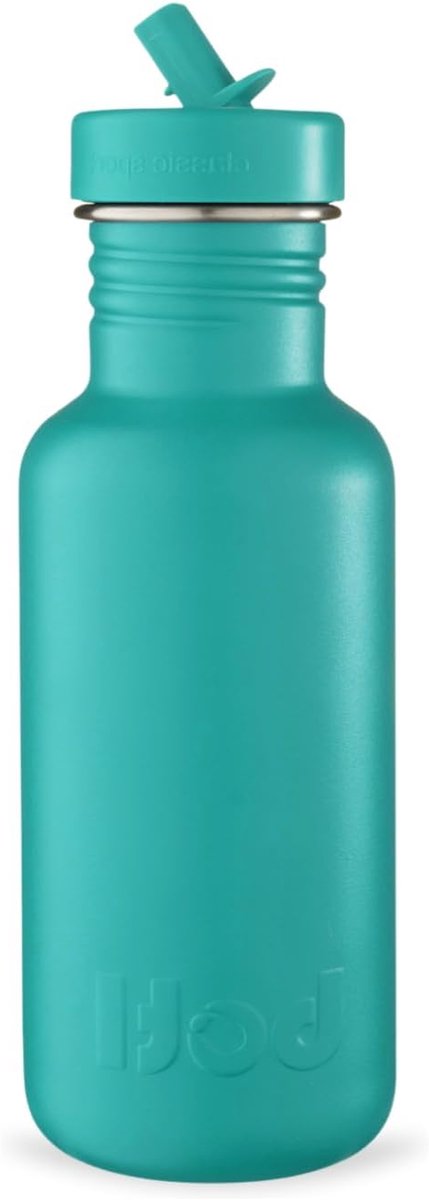 Stoere Waterfles - Eco Fles - Sport Hydratatie - Lekvrij Rietje Deksel - 500 ml - Groen Blauw