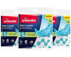 Vileda Doek Universeel Pro Clean Universal - 3 x 4 stuks - Voordeelverpakking