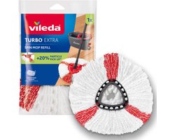 Vileda Turbo Extra Vervanging - 1 per verpakking - Geschikt voor alle centrifugesystemen van Vileda - +20% extra reinigingsvermogen - Voor alle vloeren