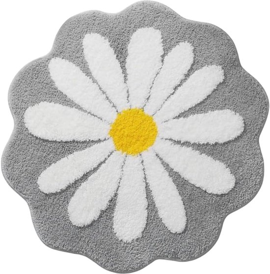 1 stuk- Badmat antislip -Bloem douchemat-badkamermat antislip-badkamer mat-badkamer matten set-badmat antislip voor in bad- badmatten-Absorberende Badmat-Badkamermatten Sneldrogend-badkamer accessoires-Geschikt voor Douche & Bad-40x40cm-grijs