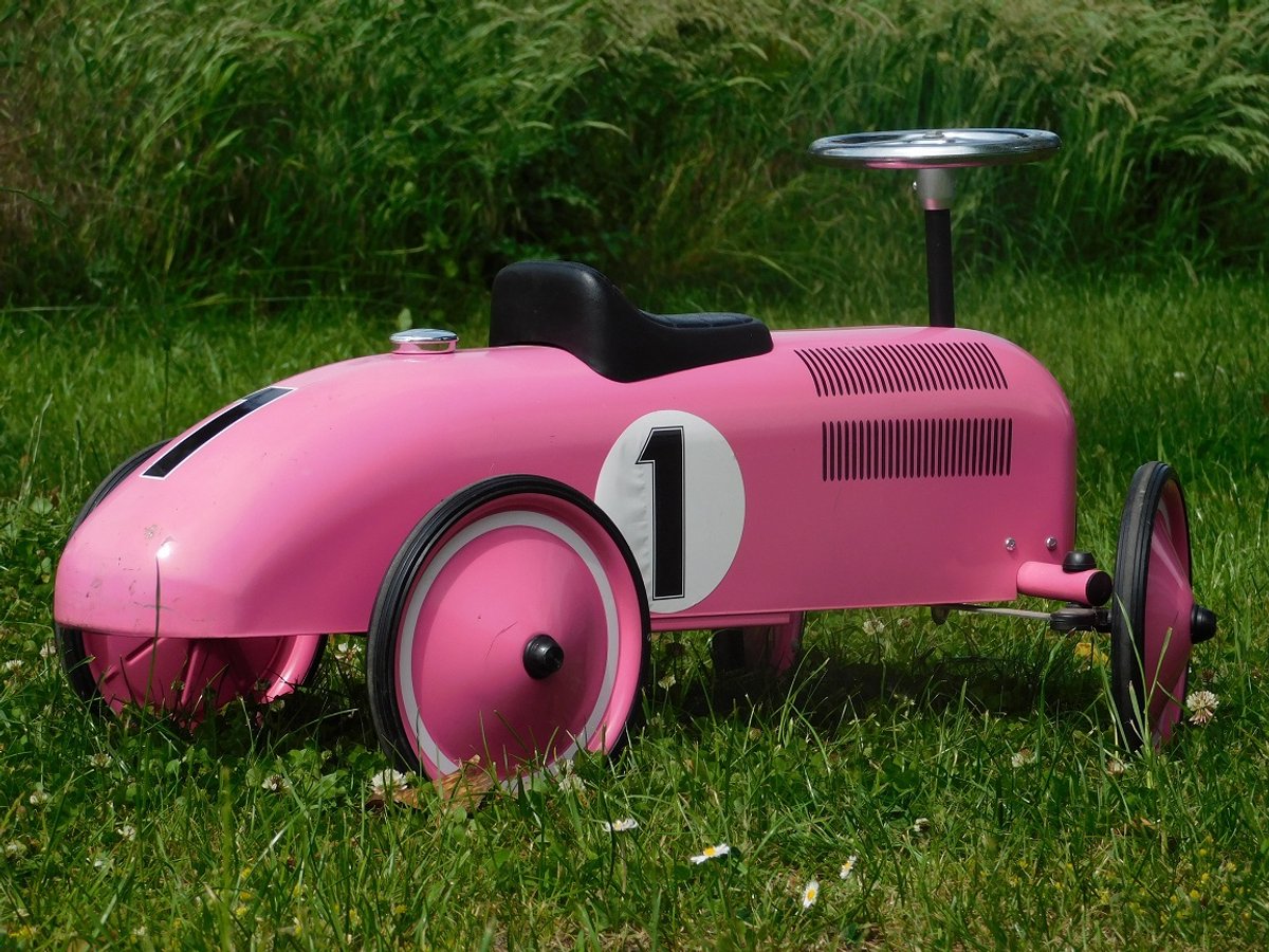 Vintage Auto - Roze - 76 x 40 cm - Metaal