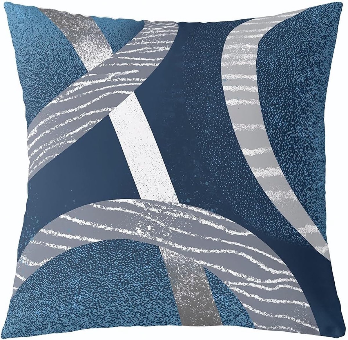 Kussenhoes, 45 x 45 cm Aquarel Moderne Geometrische Lijnen Wervels Kussenhoes voor Kinderen Gradient Tie Dye Eenvoudig Rooster Kussenovertrek