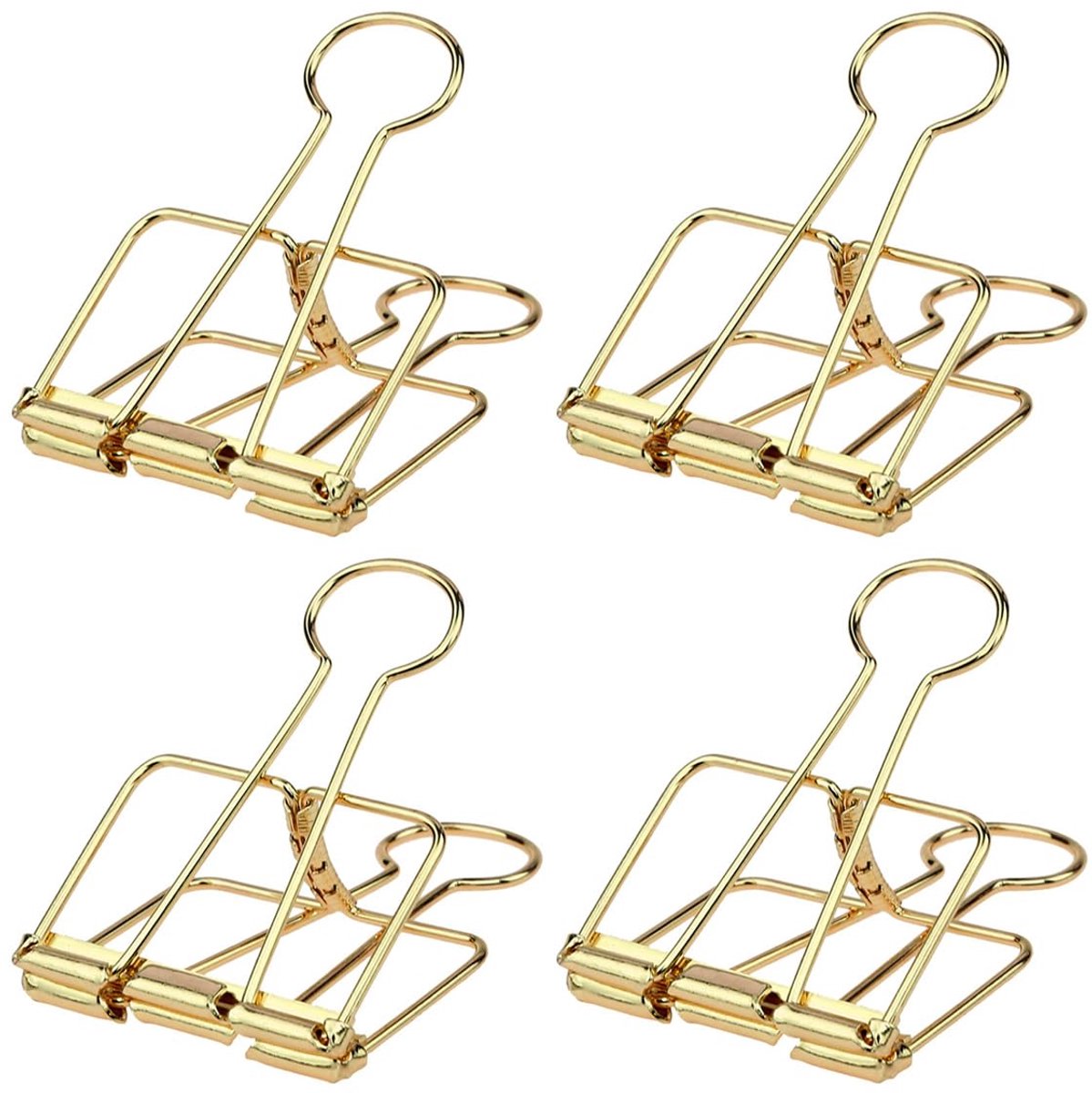 4 STKS Gold Hollow Out Lange Staart Clip, Metalen Opslag Clip voor Papier Organisatie, Document Binder