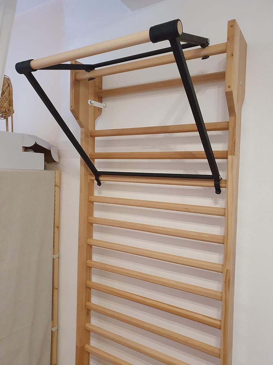 Pull-Up Bar - Wandrek Bar - Kracht Training - Inklapbaar Ontwerp - 76 cm Breed - Zwart