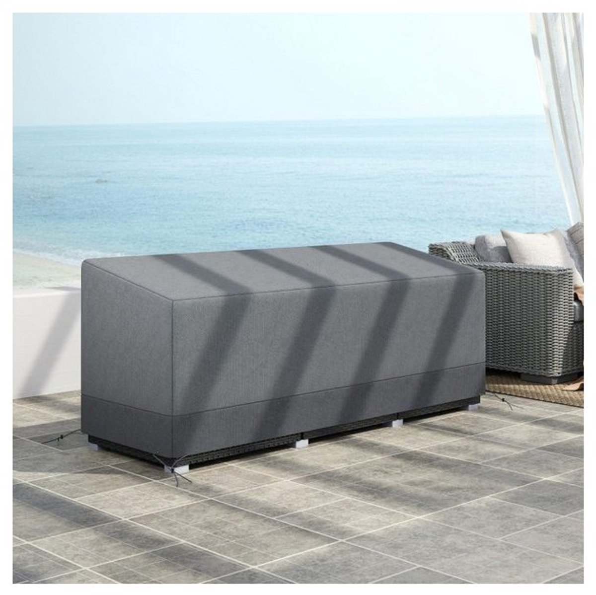 YYchan tuinmeubelhoes voor buiten - 1 personen - grijs - 190,5 x 72 x 76 cm