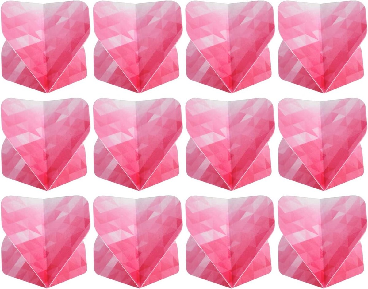 Dart Flights - Reserveonderdelen Darts - Precisie Werpen - Duurzaam PET Materiaal - 44 cm x 33 cm - Roze Wit