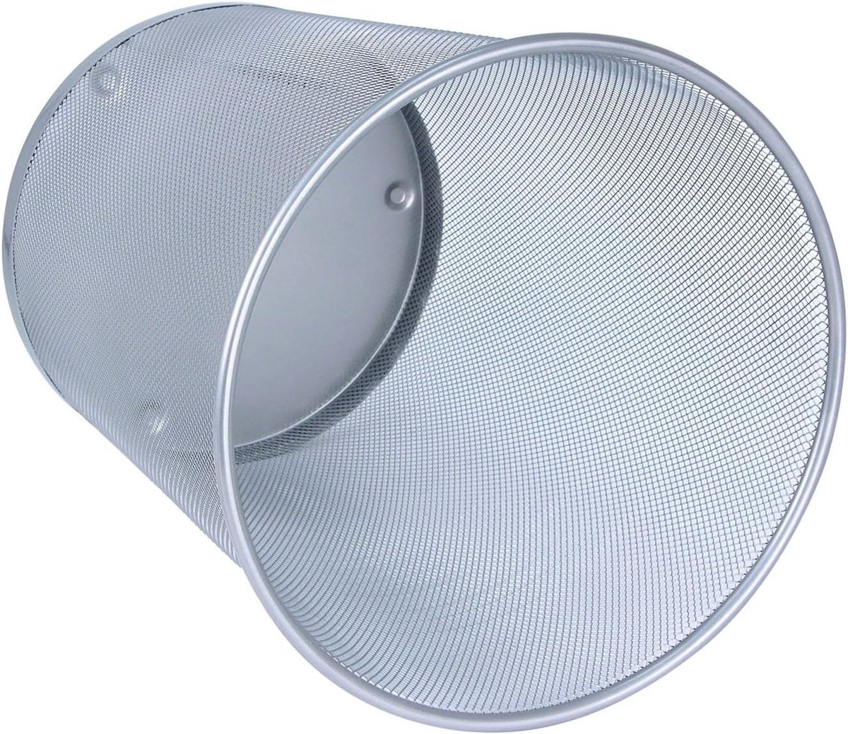 Prullenbak Kantoor - Afvalbak Metaal - Bureau Opruimen - Gepoedercoat Draadmetaal - 18 liter - Zilver