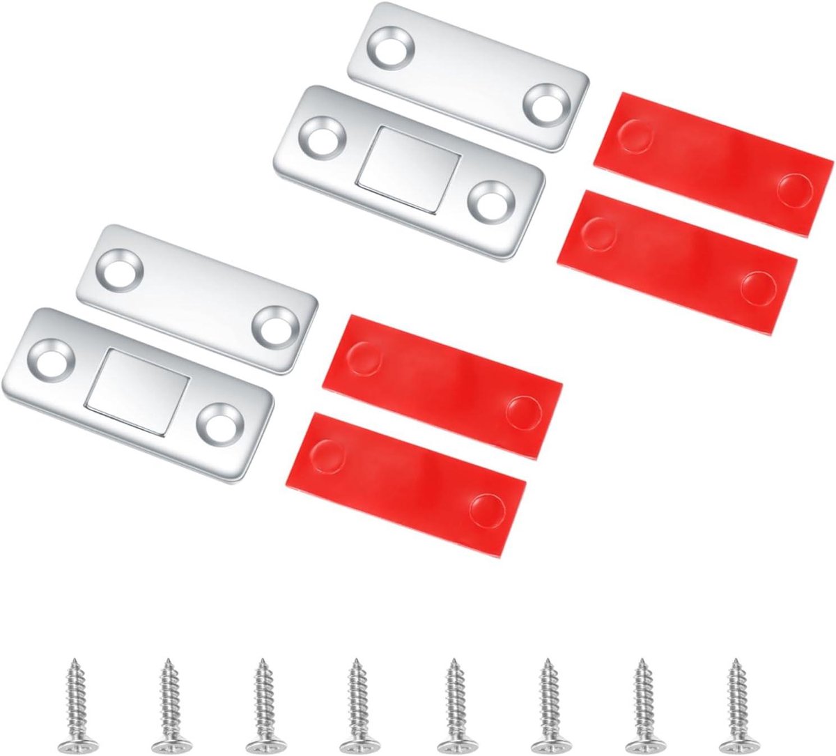 Magnetische Deurvangers - Magneetsnappers Kastdeuren - Meubels Sluiten - Ultra-dun Design - 16x41mm - Zilver