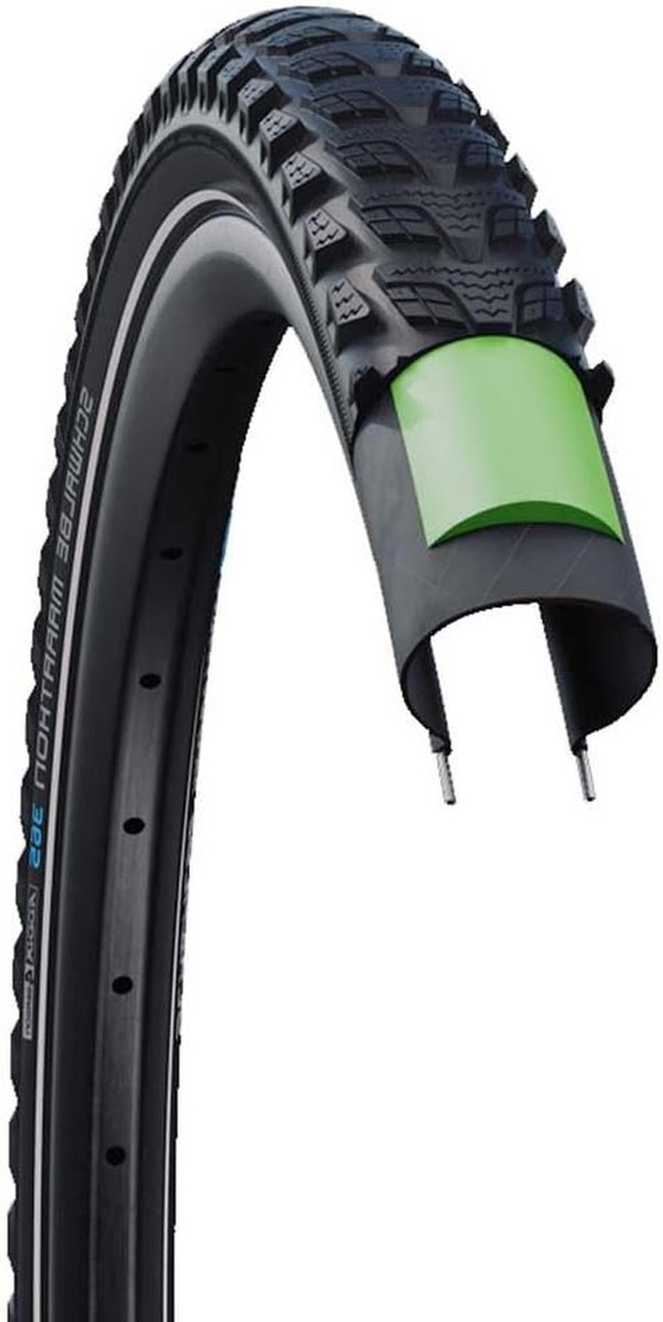 Fietsbanden - Draadbanden Marathon - Veilig Fietsen - GreenGuard Bescherming - 55-406 20x2.15 - Zwart