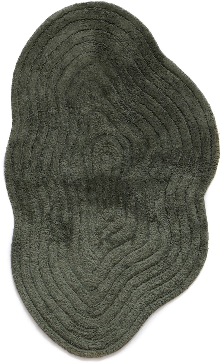 Badmat organische vorm - Stille groen 60x90