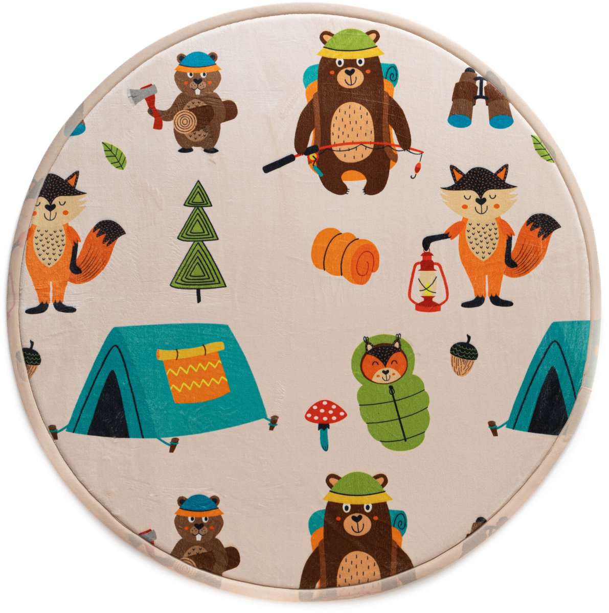 Speelkleed rond - Pluffy Forest animals multi 160 cm
