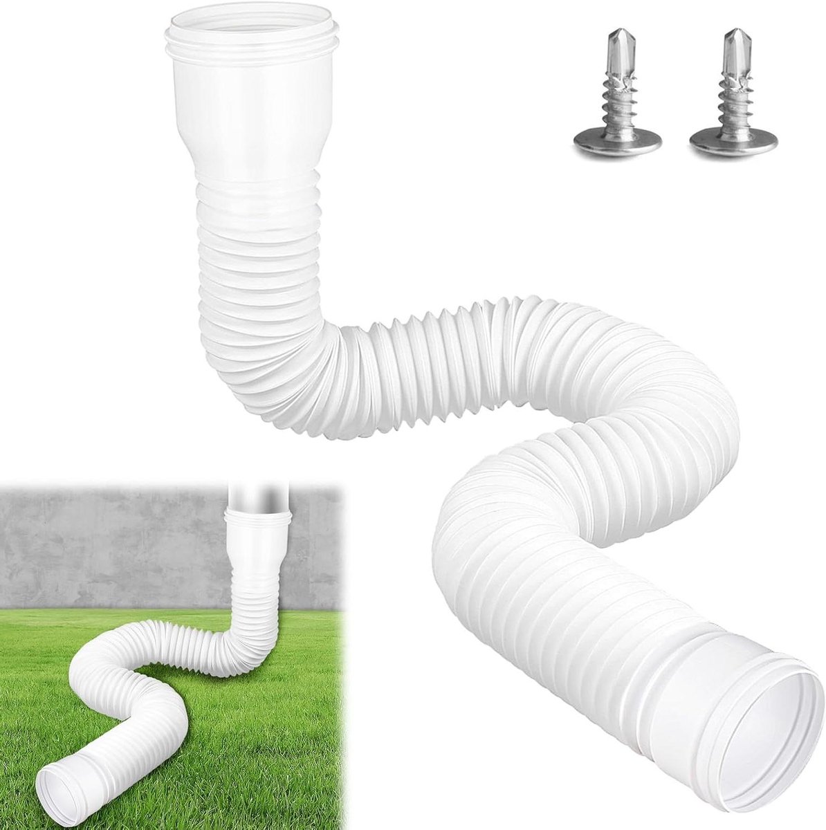Dakgoot Verlengstuk - Regenpijp Verlenging - Wateroverlast Voorkomen - Flexibel Verstelbaar - 47-150 cm - Wit
