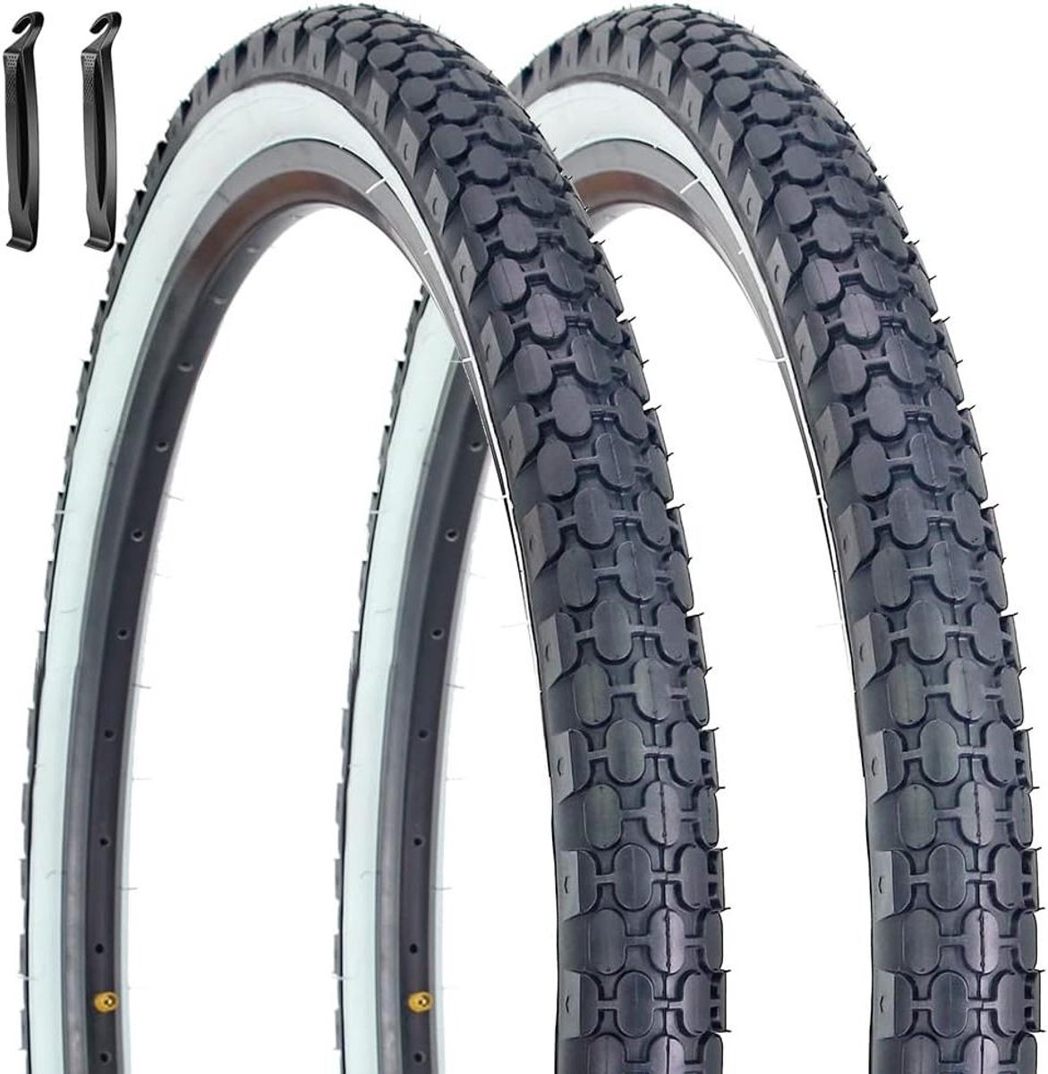 Fietsband Vervanging - Banden Set - Fietsen Onderhoud - Opvouwbaar Ontwerp - 26 x 2.1 inch - Wit