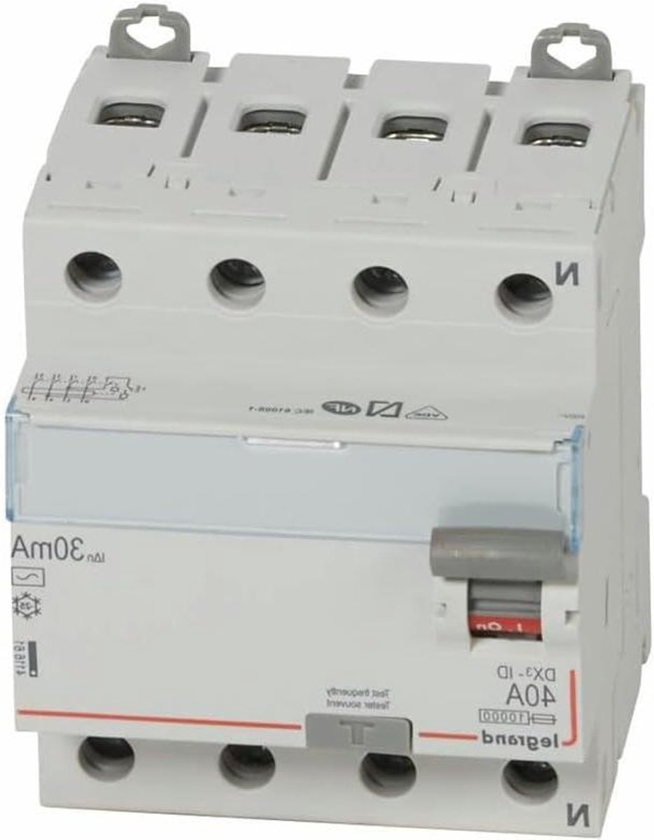 Differentiële Schakelaar - Hoogte Schakelaar - Elektrische Installatie - AC Detectie - 30mA 40A - Grijs