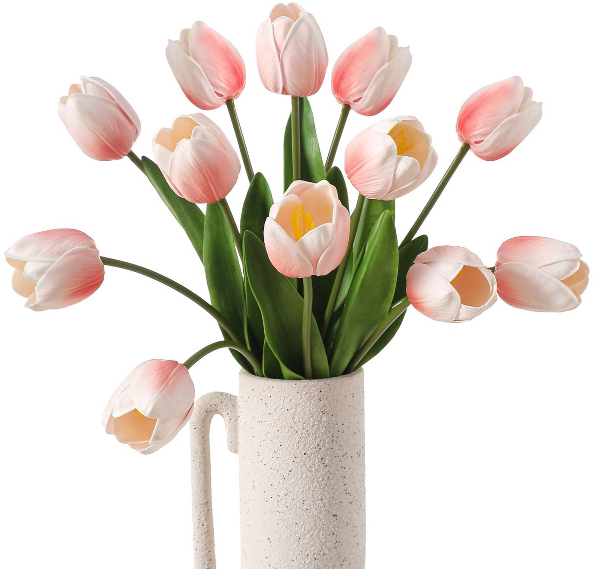 Kunsttulpen, 33 cm, latex boeket, decor kunstbloemen, zeer echt, voor bruiloftsboeket, feest, verjaardag, thuis, kamer, kantoor, decoratie (roze)