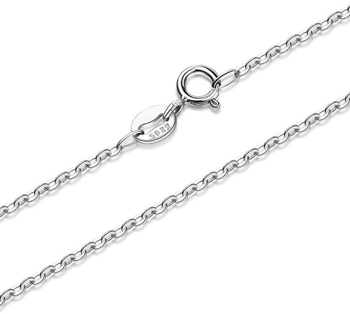 925 sterling zilveren damesketting, zonder hanger, 1 mm, zilver, verkrijgbaar in 45 cm, waterdicht, antioxidatie