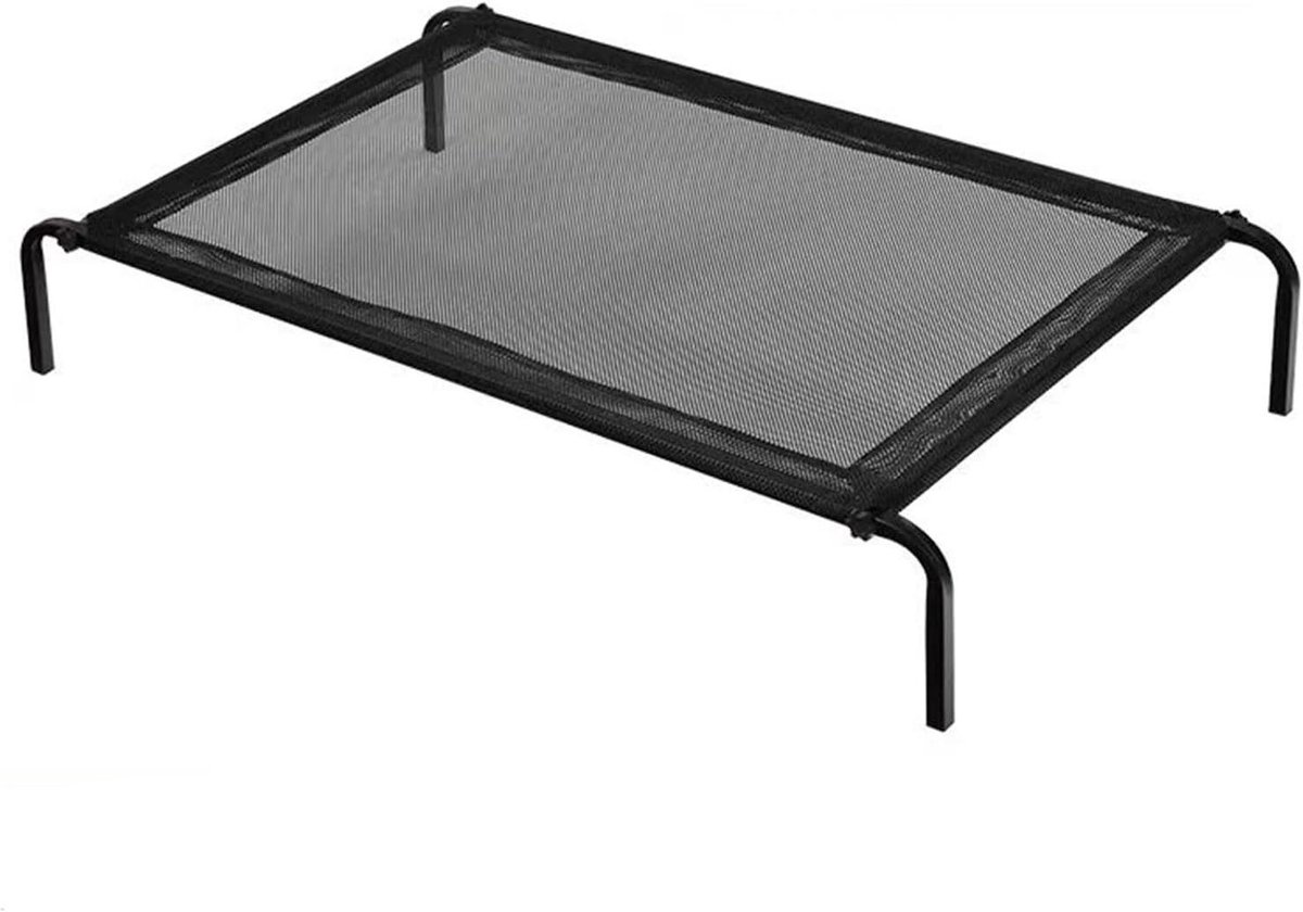 Verhoogd hondenbed - Hondenhangmat Buiten - Comfortabel Rusten - Ademend Teslin Gaas - XL 122 cm - Zwart