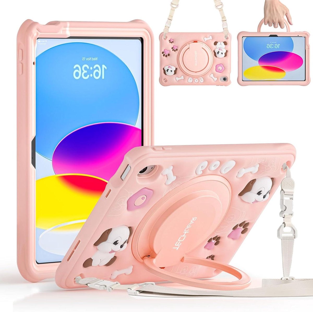 iPad Hoes Kinderen - Beschermhoes Tablet - Veilig Gebruik - Met 360 Standaard - 11 Inch - Roze