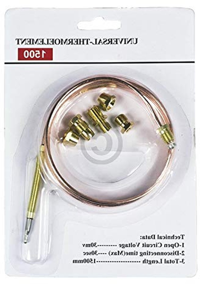 Thermokoppel - Vervangingsdeel - Gasapparaten Repareren - Universele Lengte - 1500mm - Zilver