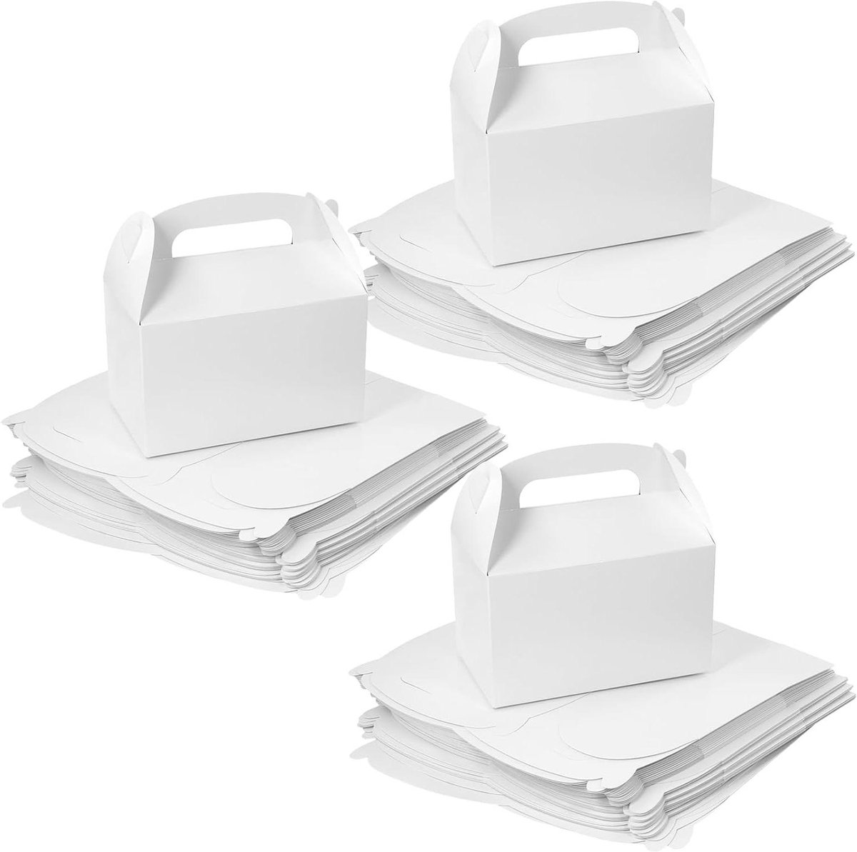 Cadeaudozen met handvat - Feestelijke verpakkingen - Kleine cadeaus inpakken - Eenvoudig te monteren - 72 stuks - Wit