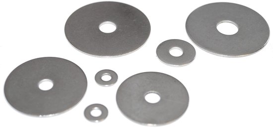 M8 roestvrij staal V2A 6 stuks onderlegringen 8,4 x 55 x 1,5 mm van roestvrij staal A2 VA, spatbordschijven, carrosserieschijven — afbeelding 5