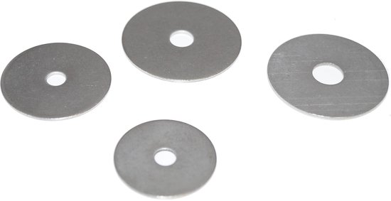 M8 roestvrij staal V2A 6 stuks onderlegringen 8,4 x 55 x 1,5 mm van roestvrij staal A2 VA, spatbordschijven, carrosserieschijven — afbeelding 2