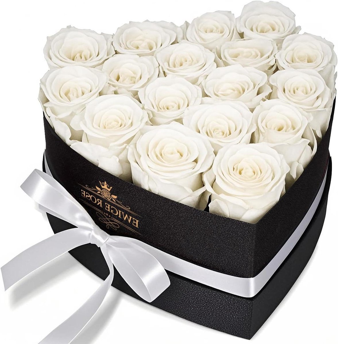 Eeuwige Rozen - Echte Bloemen - Liefde Tonen - Blijft 3 Jaar Mooi - 17 Stuks - Wit