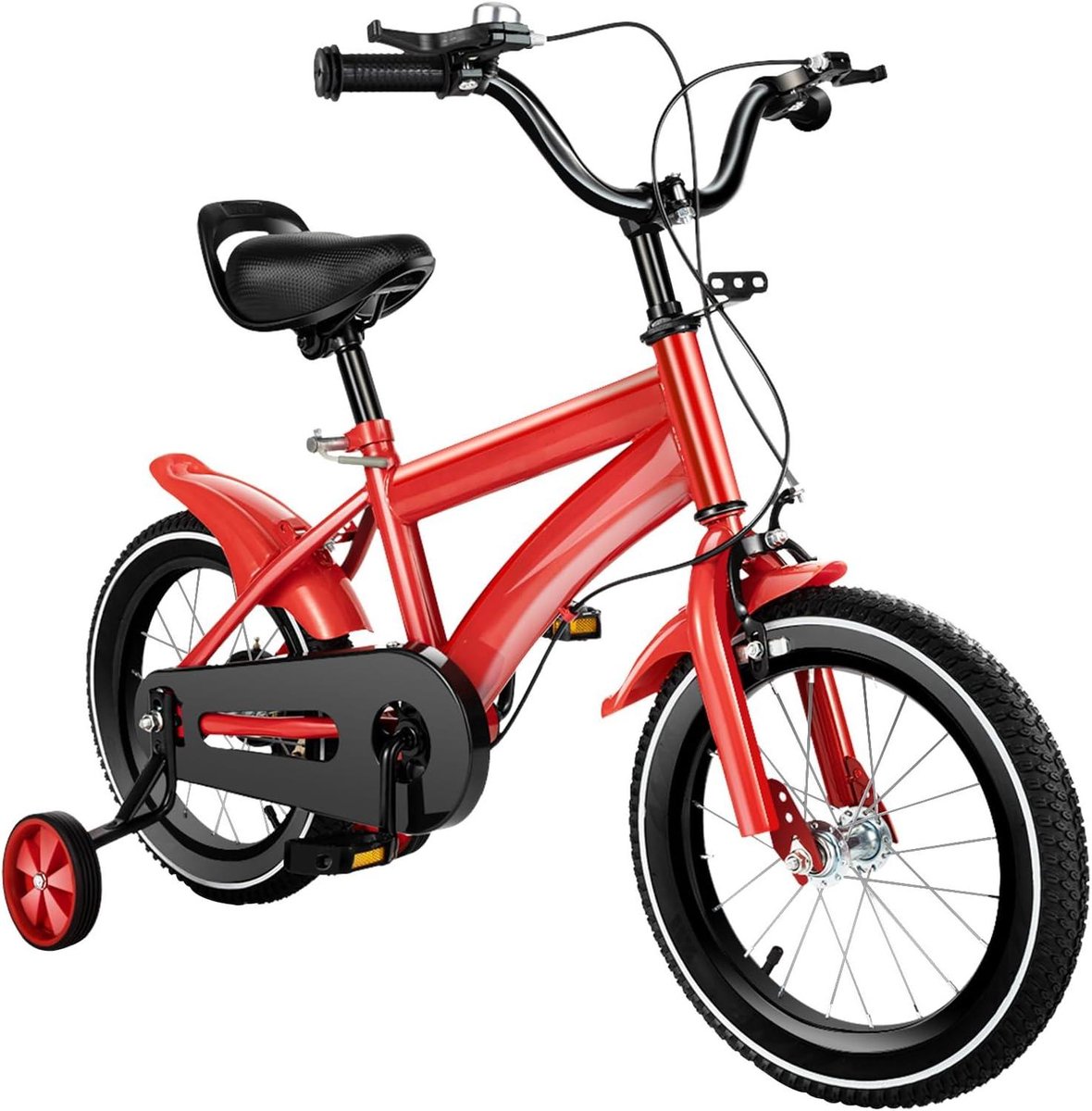 Kinderfiets - Loopfiets - Veilig Leren Fietsen - Verstelbaar Zadel En Stuur - 14 Inch - Rood Zwart