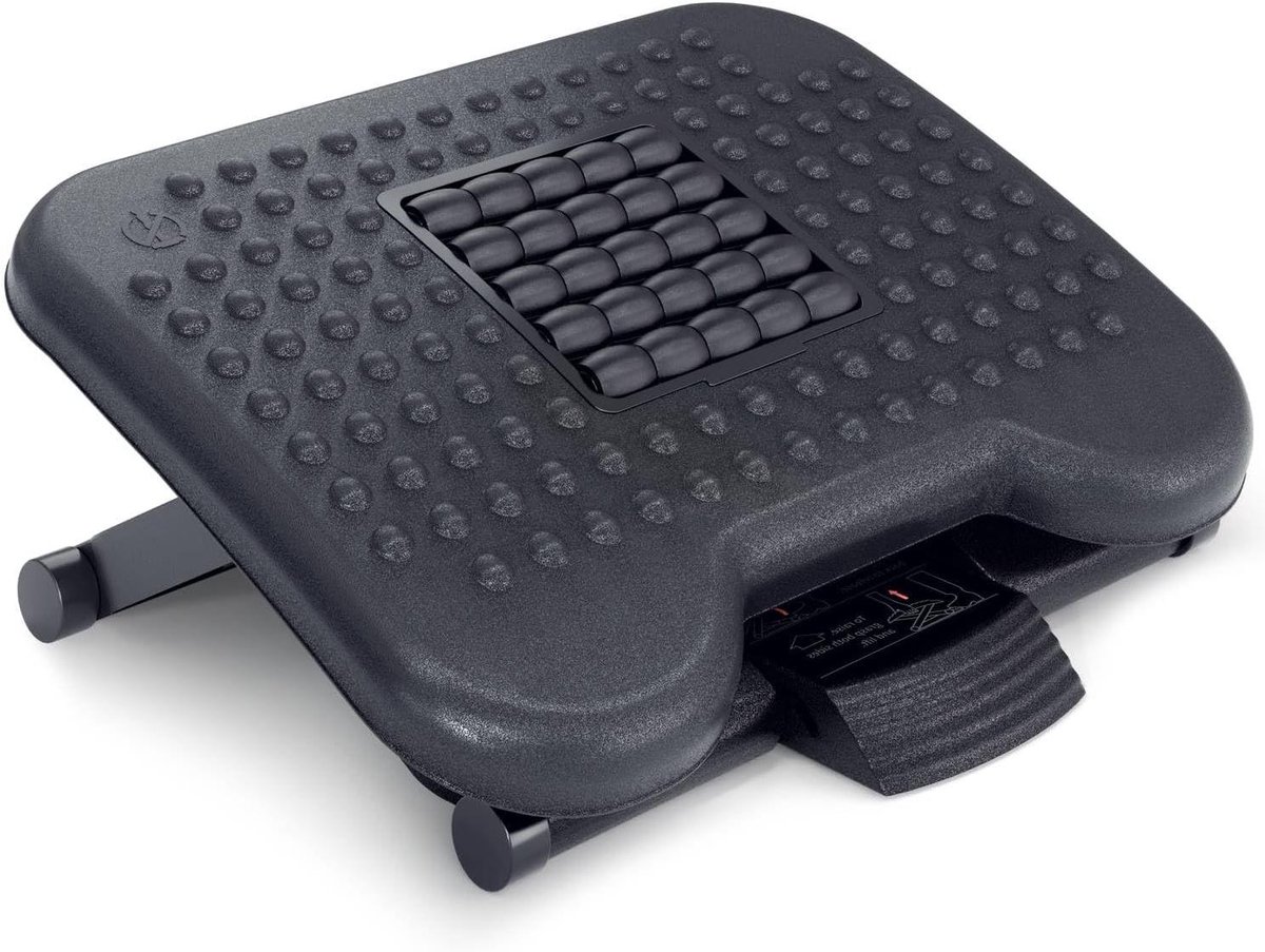 Ergonomische Voetensteun - Bureau Accessoire - Comfort Verhogend - Verstelbare Hoogtes - 44 x 34 cm - Zwart