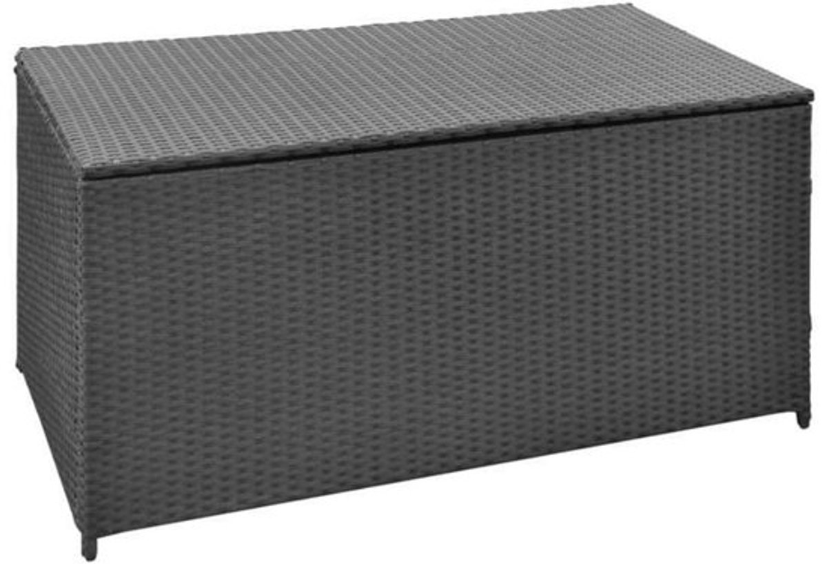 Buitenopbergbox – Opbergkist – Tuinkist – Tuinbox – Terrasbox – Grote Inhoud – Stevig PE Rattan Frame – Gaslift Deksel – Mat Zwart – Weerbestendig – Eenvoudig Schoon Te Maken
