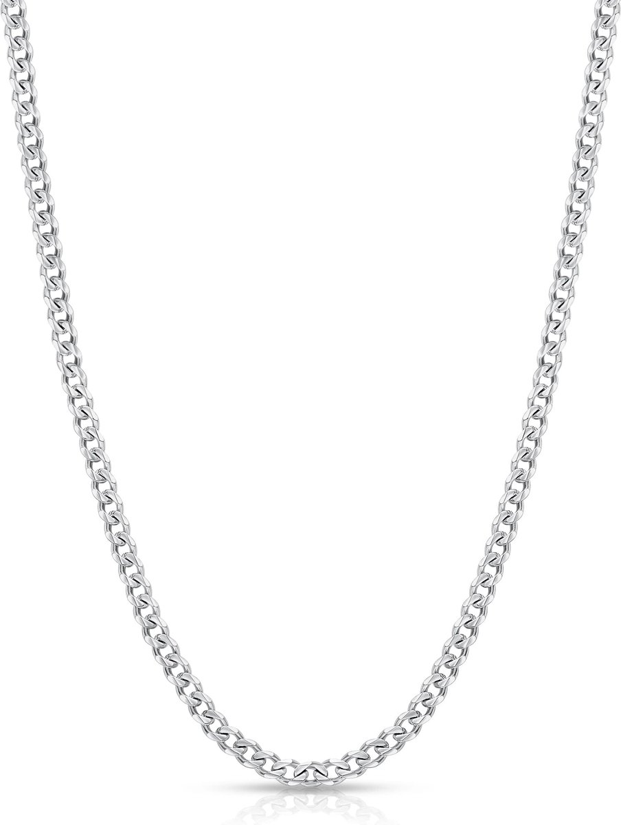 Halsketting voor heren, zilver, goud, zwart, roestvrij staal, figoroketting, pantserketting, Cubaanse ketting voor mannen en jongens, 3/6 mm breed, waterdicht, sieraad, cadeau