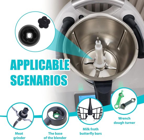 Koppelingsgeleiding - Reserveonderdeel Keukenrobot - Keukenmachine Reparatie - Perfecte Pasvorm - 10 x 10 x 1 cm - Zwart — afbeelding 4