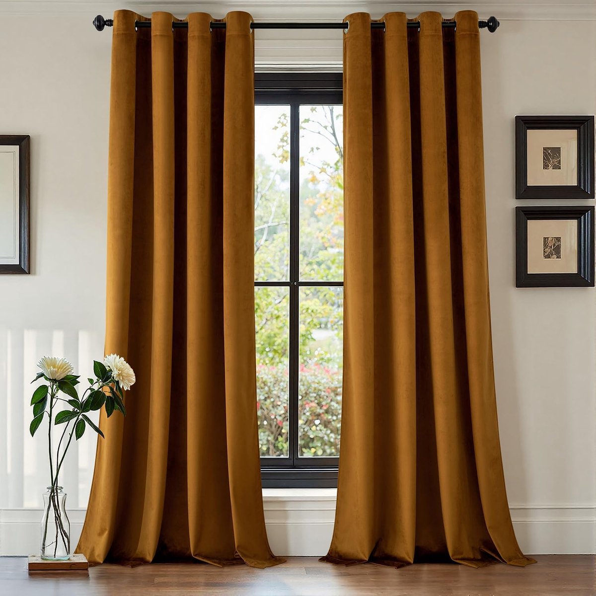 Gordijnen – Zachte en Luxe Kant-en-klare Gordijnen, Set van 2 Gordijnen voor Slaapkamer en Woonkamer, Thermisch Isolerende en Verduisterende Eigenschappen, 260x200 CM (HxB), Bruin