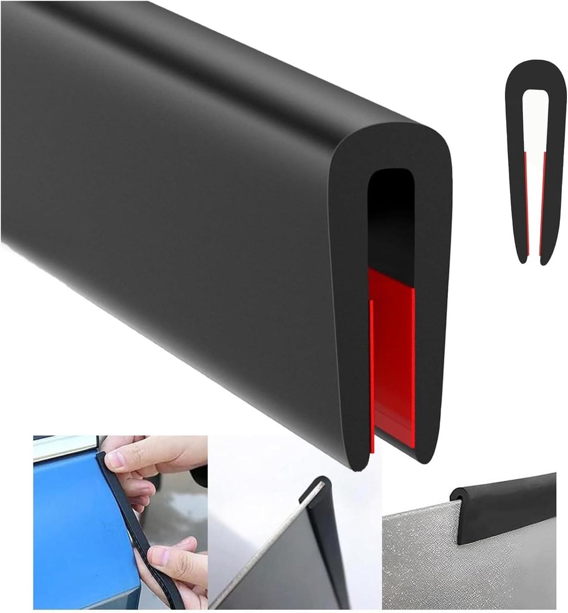 Autodeurafdichting Rubber - Randbescherming Flexibel - Bescherming Platen - Zelfklevend EPDM - 65 meter - Zwart
