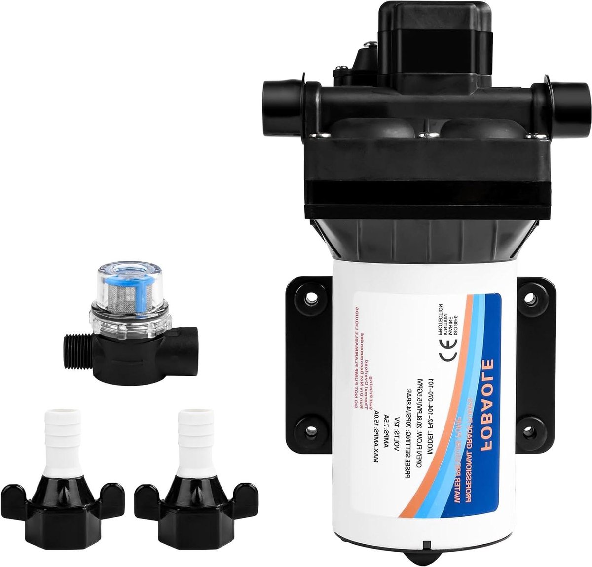 Membraanpomp - Waterpomp 12V - Water Verplaatsen - Zelfaanzuigend - 208 L/min - Zwart