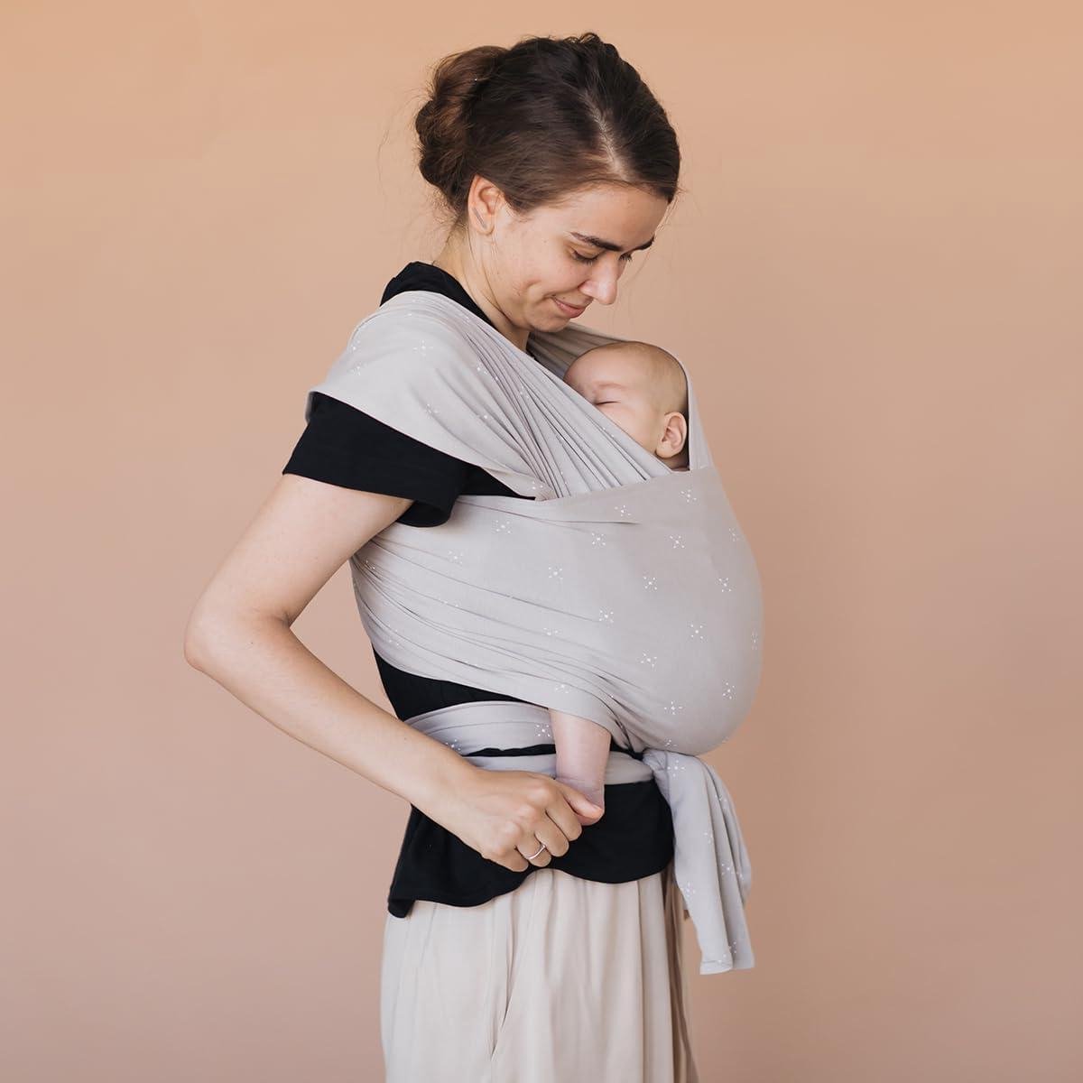Draagdoek Baby - Babywikkel Doek - Baby Dragen - Ergonomische M-positie - 3.5-12 kg - Biscuit