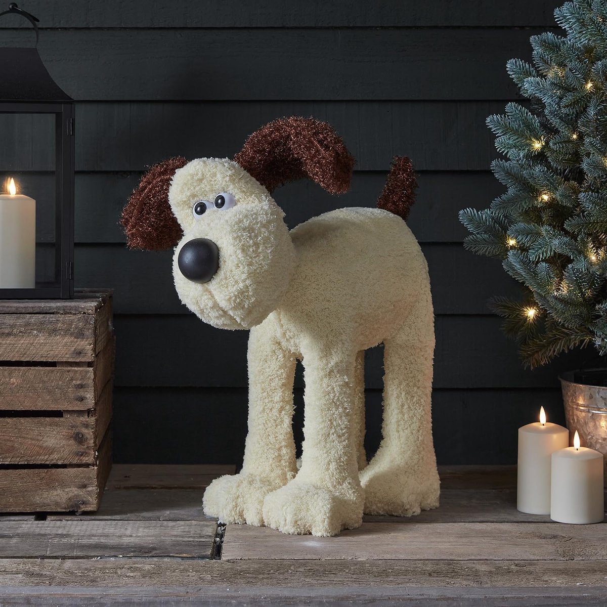 Kerstfiguur Hond - LED Decoratie - Tuin Verlichten - Met Timer - 55 cm Hoog - Warm Wit – foto 3