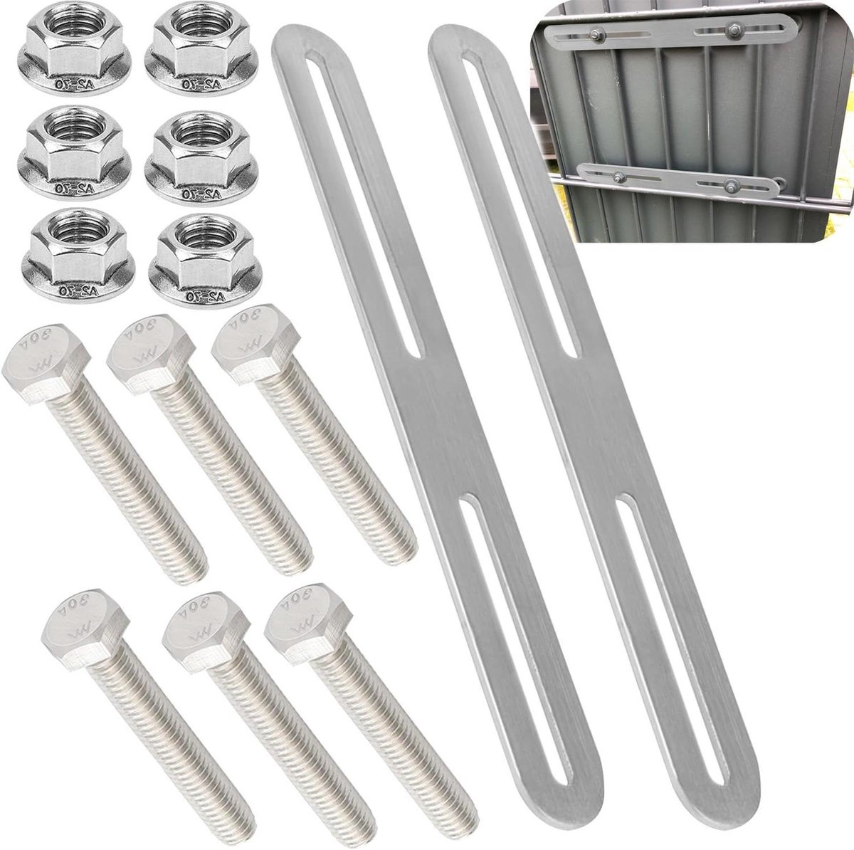 Montageset Brievenbus - Hekbevestiging Brievenbak - Brievenbus Plaatsen - Anthraciet Afwerking - 28 cm - Zilver