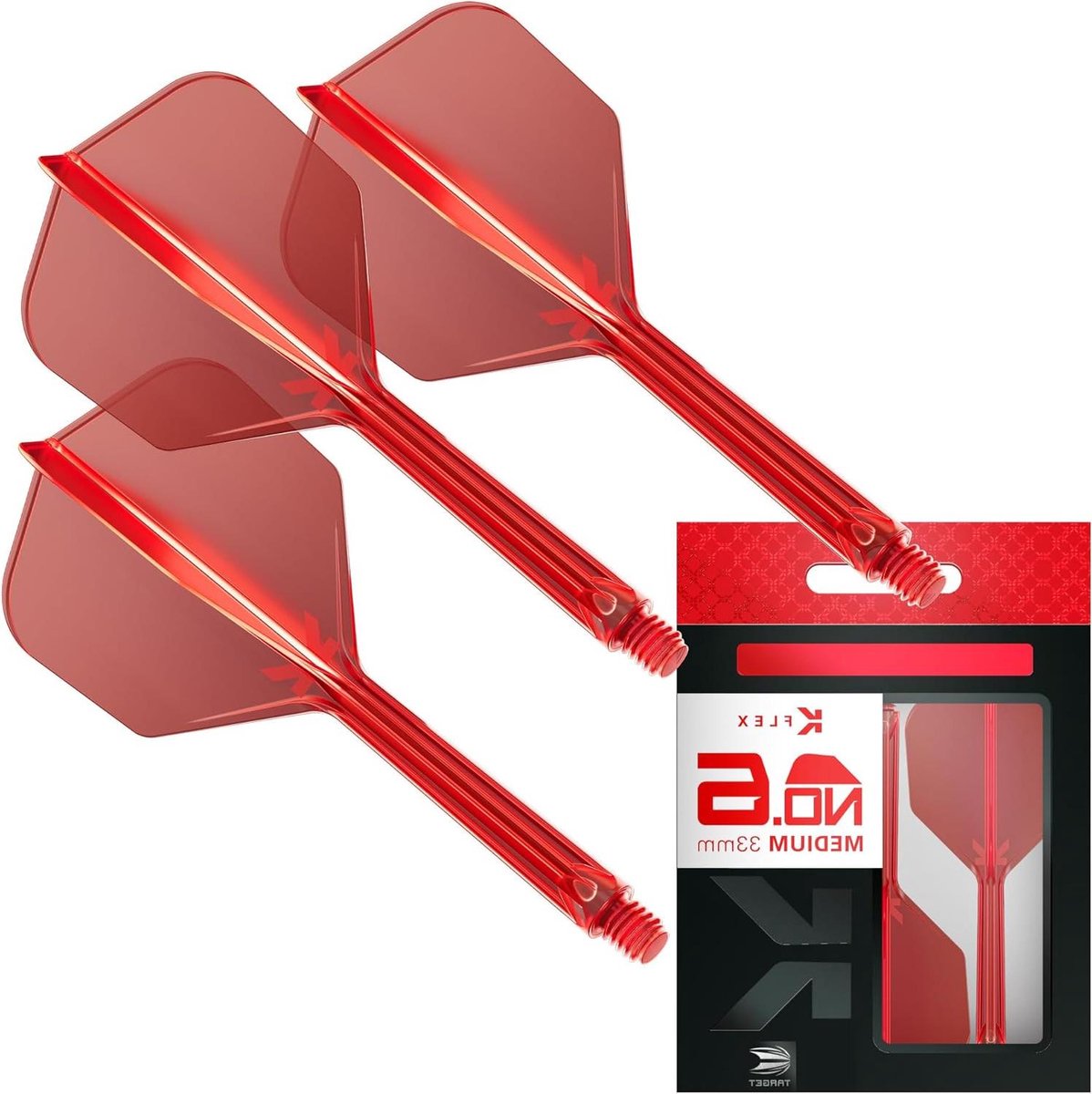Dart Flights en Shafts - Dart Accessoires - Precisie Werpen - Geïntegreerd Ontwerp - Medium (33mm) - Rood