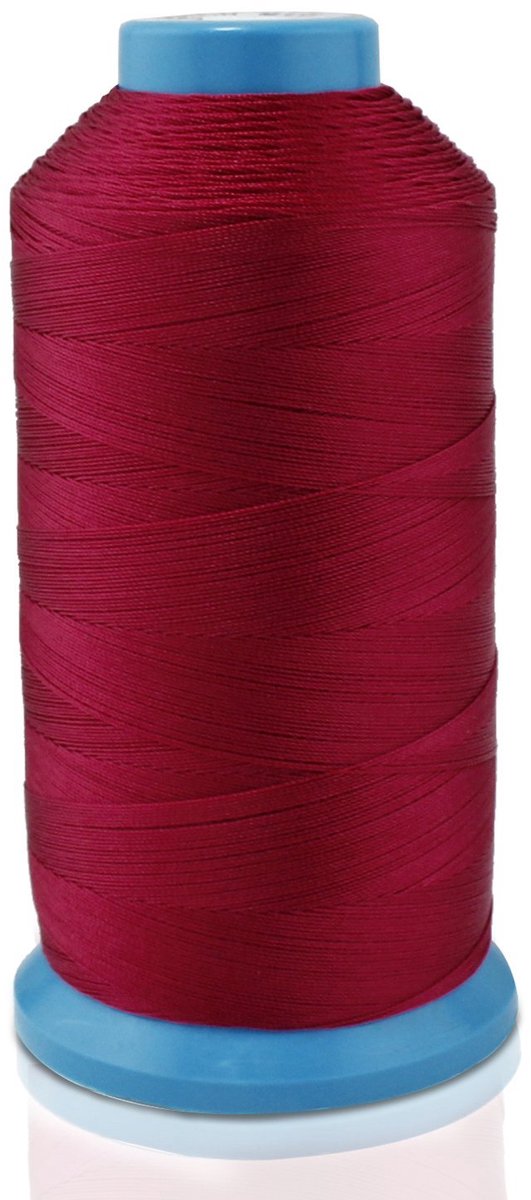 Bonded Nylon naaidraad 1500 yard maat T70# 69 voor bekleding, buitenmarkt, drapering, friezen, bagage, portemonnees (rood)