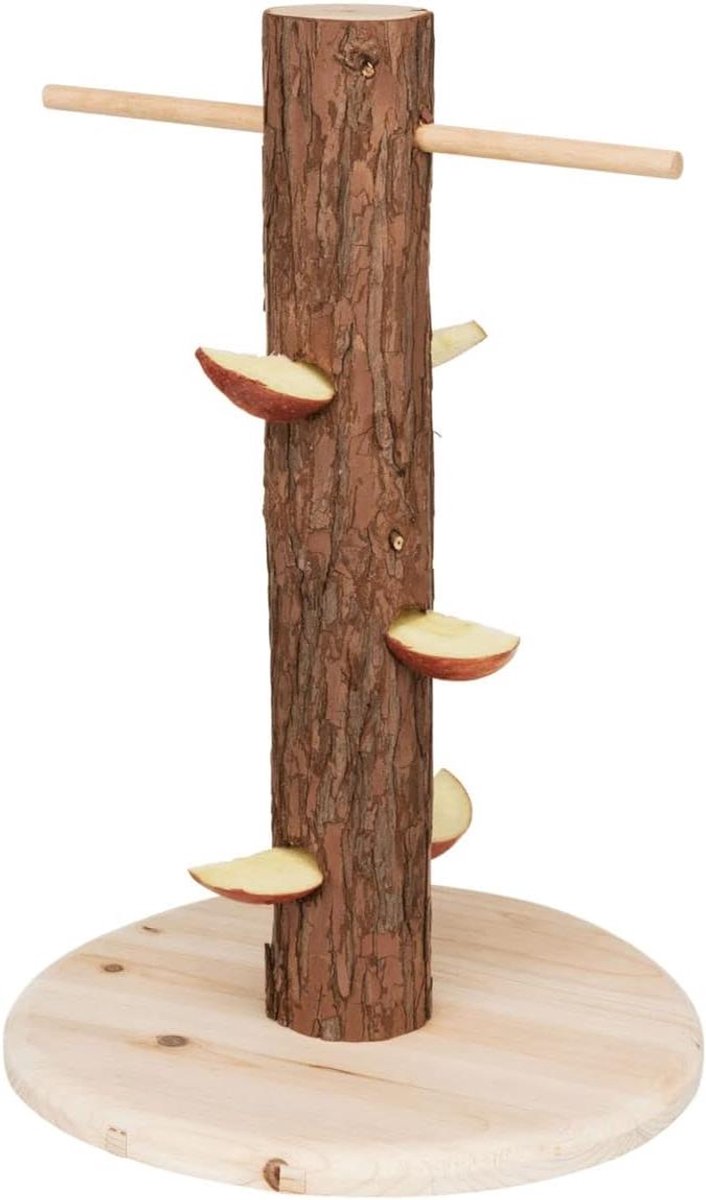 Voerboom - Hout voeder - Dieren bezighouden - Natuurlijk harsvrij - 830 g - Houtkleur