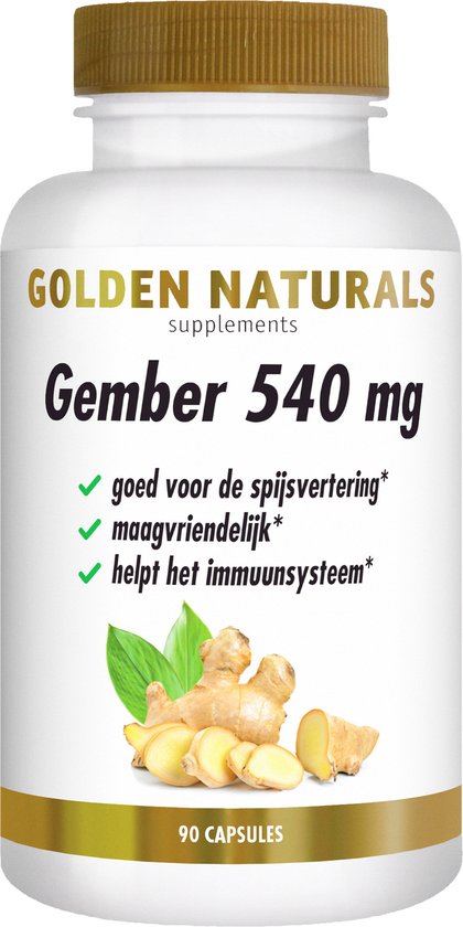 Golden Naturals Gember 540mg (90 veganistische capsules)