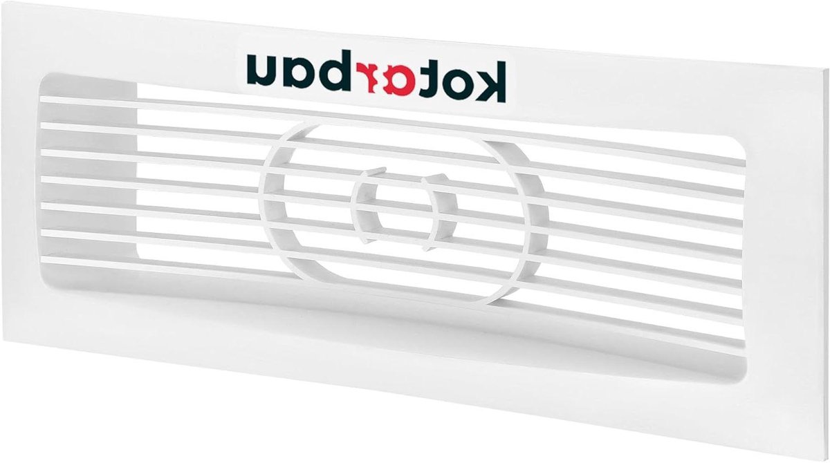 Ventilatierooster - Afsluitrooster Ventilatiekanaal - Luchtcirculatie Verbeteren - Met Terugstroomklep - 235 x 90 mm - Wit