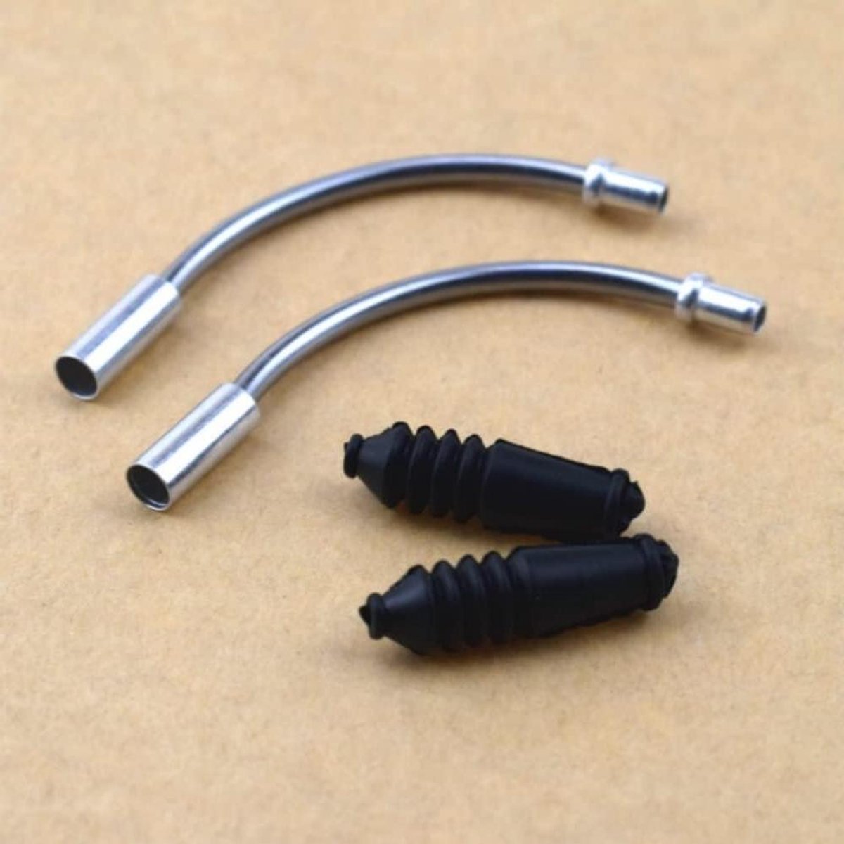 Fietsrem Kabelgeleider - V-Brake Noodle Buizen - Remmen Onderhouden - Wrijvingsvermindering - 113mm - Zilver Zwart